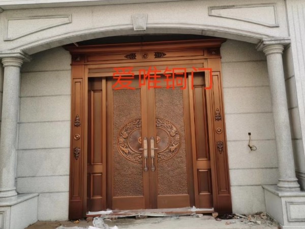 廣東佛山銅門廠家愛唯銅藝——?jiǎng)e墅銅門百鳥朝鳳